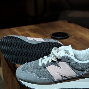 New Balance Gray and Pink Sneakers